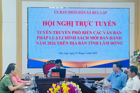 XÃ ĐỨC LẬP THAM DỰ HỘI NGHỊ TUYÊN TRUYỀN, PHỔ BIẾN CÁC VĂN BẢN PHÁP LUẬT, CHÍNH SÁCH MỚI BAN HÀNH NĂM 2026